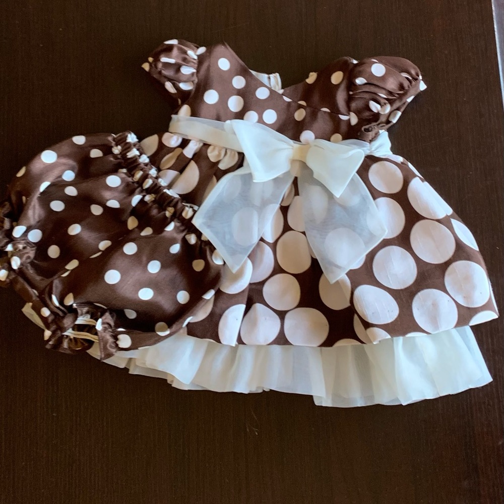 Brown and cream dot dress